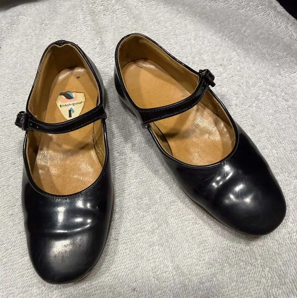 Toddletime Mary Jane Shoes Size 7.5 Black Patent